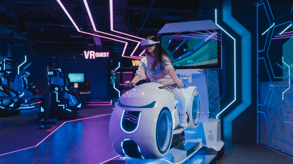 a person playing virtual reality