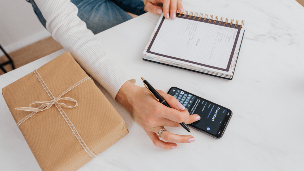 a smartphone at the table